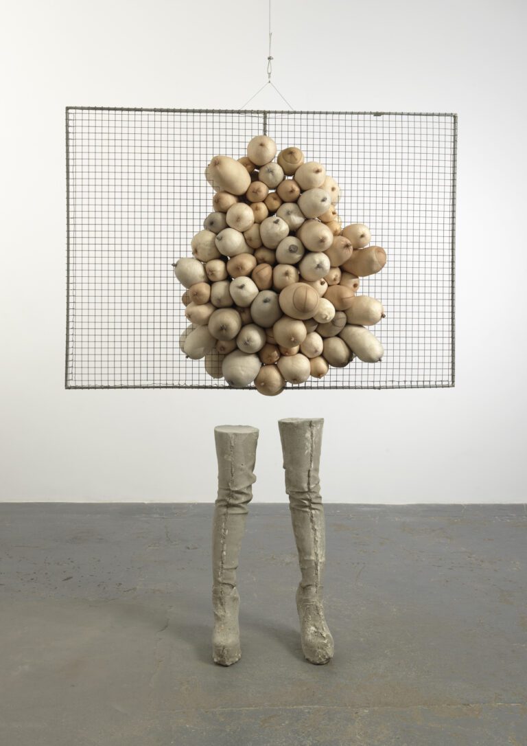 2011, concrete, wire mesh, tights, fluff, 208 x 160 x 60cm, copyright the artist, courtesy Sadie Coles HQ, London