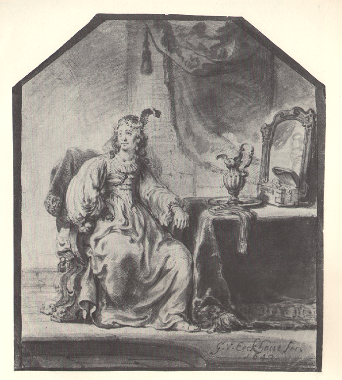Gerbrand-van-den-Eeckhout--Woman-at-Drsssing-Table-(1643)-black-chalk-and-grey-washweb