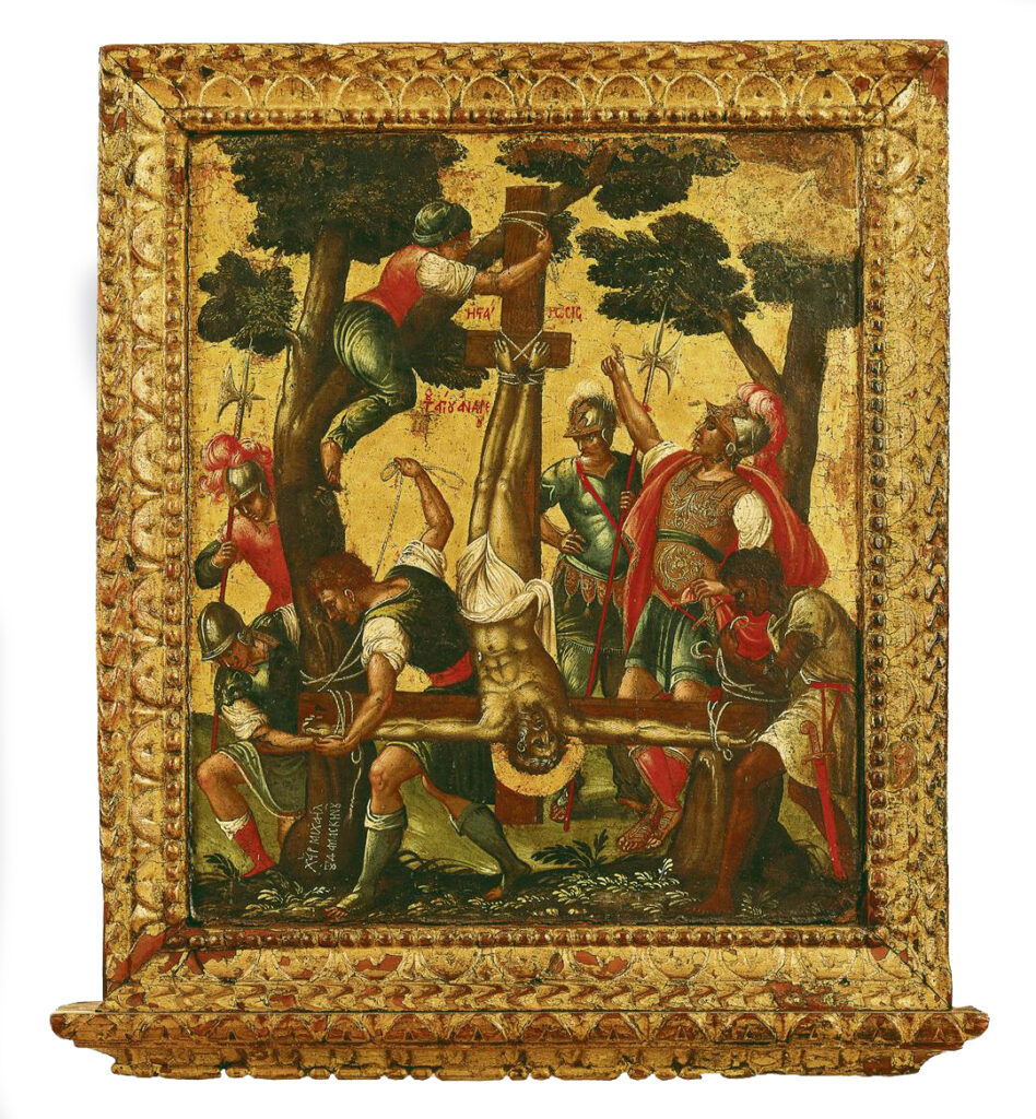 The_Crucifixion_of_St_Andrew_by_Michael_Damaskenos_(Byzantine_museum)